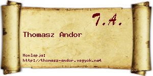 Thomasz Andor névjegykártya